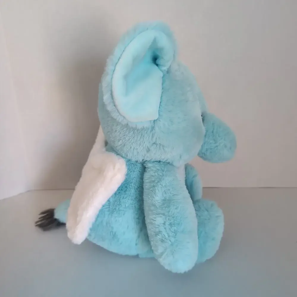 Kellytoy Blue Elephant Angel Plush Stuffed Animal White‎ Wings Soft